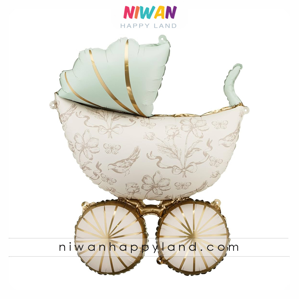 بادکنک فویلی کالسکه نوزاد آبی 1 بادکنک فویلی کالسکه نوزاد آبی