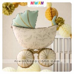 بادکنک فویلی کالسکه نوزاد آبی