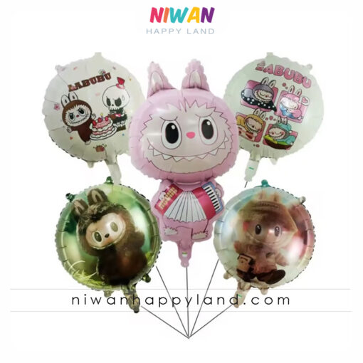 بادکنک فویلی لبوبو نوازنده صورتی