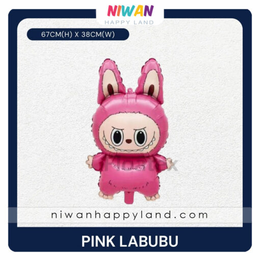 بادکنک فویلی لبوبو صورتی