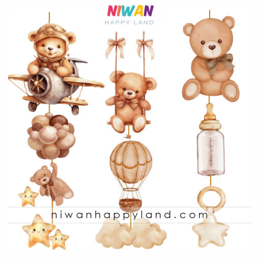 آویز کاغذی خرسی