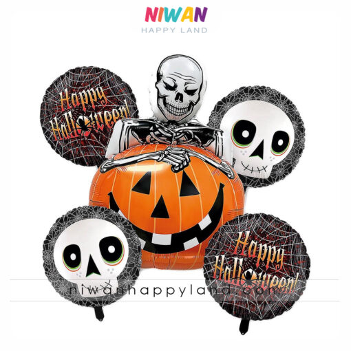 پک بادکنک اسکلت و کدو هالووین
