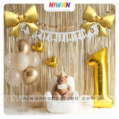 بادکنک فویلی پاپیون طلایی