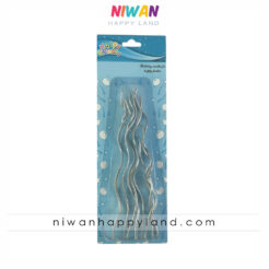 شمع تولد ماکارونی نقره ای