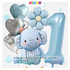 بادکنک فویلی فیل آبی