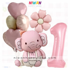 بادکنک فویلی فیل صورتی